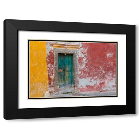Colorful Door Black Modern Wood Framed Art Print with Double Matting by Mahan, Kathy