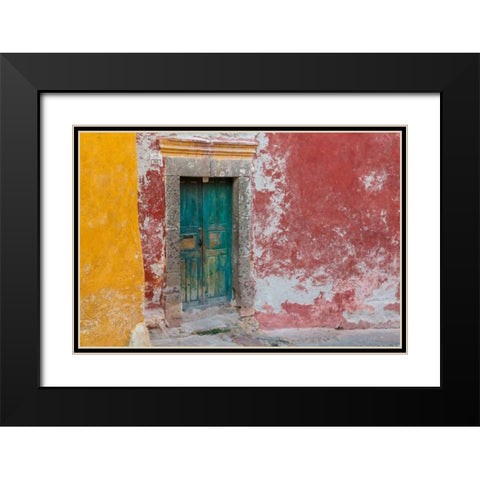 Colorful Door Black Modern Wood Framed Art Print with Double Matting by Mahan, Kathy