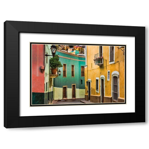 Colorful Street I Black Modern Wood Framed Art Print with Double Matting by Mahan, Kathy