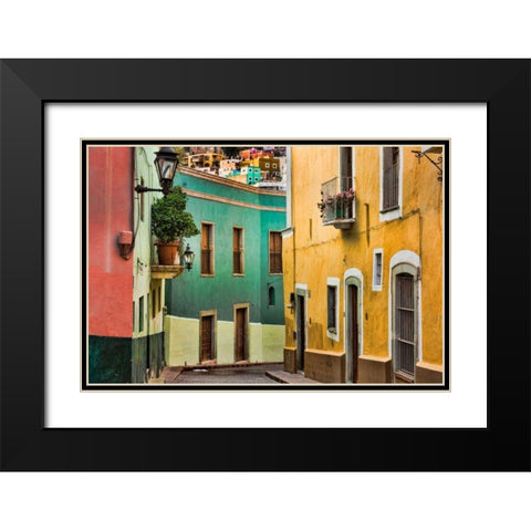 Colorful Street I Black Modern Wood Framed Art Print with Double Matting by Mahan, Kathy