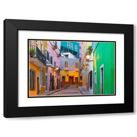 Colorful Street II Black Modern Wood Framed Art Print with Double Matting by Mahan, Kathy