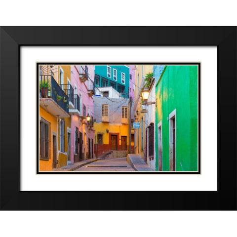 Colorful Street II Black Modern Wood Framed Art Print with Double Matting by Mahan, Kathy