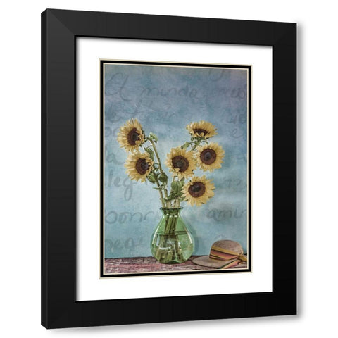 Sunflowers I Black Modern Wood Framed Art Print with Double Matting by Mahan, Kathy
