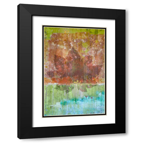 Maple Leaf II Black Modern Wood Framed Art Print with Double Matting by Mahan, Kathy