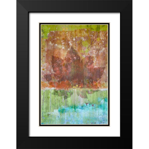 Maple Leaf II Black Modern Wood Framed Art Print with Double Matting by Mahan, Kathy
