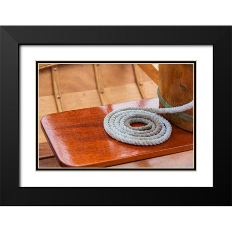 On the Boat II Black Modern Wood Framed Art Print with Double Matting by Mahan, Kathy