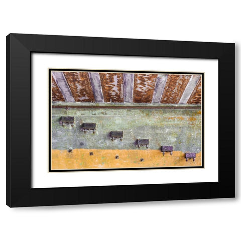 Abstract Paint IV Black Modern Wood Framed Art Print with Double Matting by Mahan, Kathy