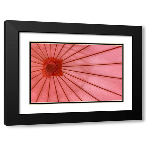 Red Umbrella Black Modern Wood Framed Art Print with Double Matting by Mahan, Kathy