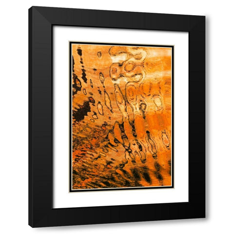Golden Reflection I Black Modern Wood Framed Art Print with Double Matting by Mahan, Kathy