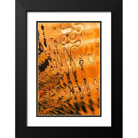 Golden Reflection I Black Modern Wood Framed Art Print with Double Matting by Mahan, Kathy
