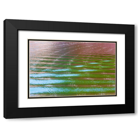 Wake Ripples II Black Modern Wood Framed Art Print with Double Matting by Mahan, Kathy