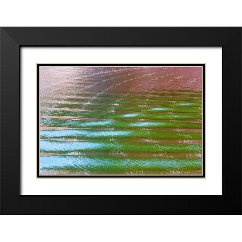 Wake Ripples II Black Modern Wood Framed Art Print with Double Matting by Mahan, Kathy