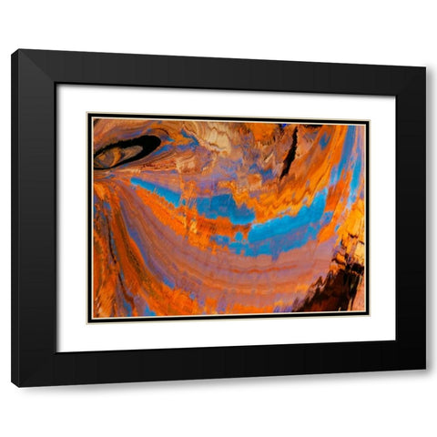 Ripples of Color II Black Modern Wood Framed Art Print with Double Matting by Mahan, Kathy