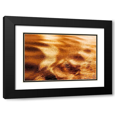 Golden Water I Black Modern Wood Framed Art Print with Double Matting by Mahan, Kathy