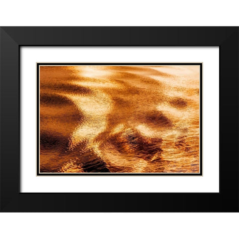 Golden Water I Black Modern Wood Framed Art Print with Double Matting by Mahan, Kathy
