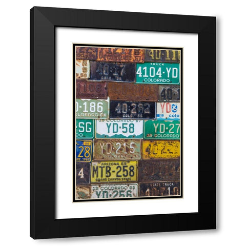 License Plates I Black Modern Wood Framed Art Print with Double Matting by Mahan, Kathy