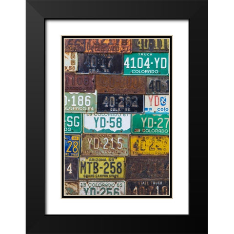 License Plates I Black Modern Wood Framed Art Print with Double Matting by Mahan, Kathy