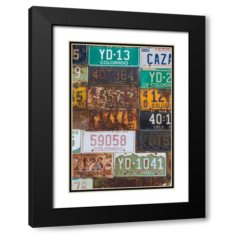 License Plates II Black Modern Wood Framed Art Print with Double Matting by Mahan, Kathy
