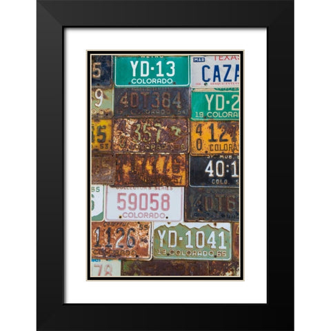 License Plates II Black Modern Wood Framed Art Print with Double Matting by Mahan, Kathy