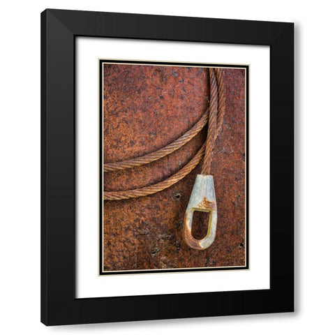 Rusty Metal I Black Modern Wood Framed Art Print with Double Matting by Mahan, Kathy