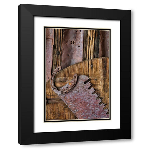 Vintage Tools II Black Modern Wood Framed Art Print with Double Matting by Mahan, Kathy