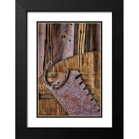 Vintage Tools II Black Modern Wood Framed Art Print with Double Matting by Mahan, Kathy