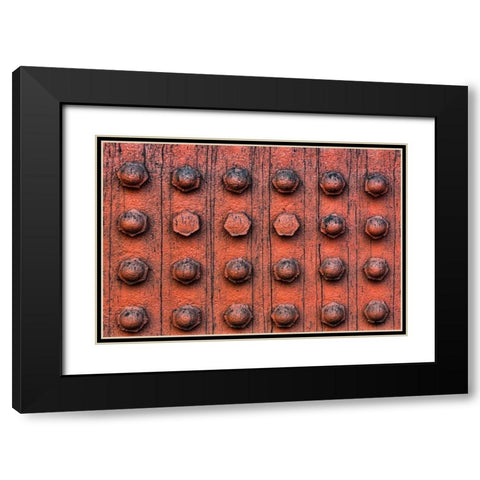 Bolted Metal Black Modern Wood Framed Art Print with Double Matting by Mahan, Kathy