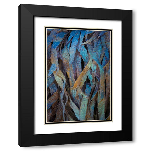 Sculptural Metal V Black Modern Wood Framed Art Print with Double Matting by Mahan, Kathy