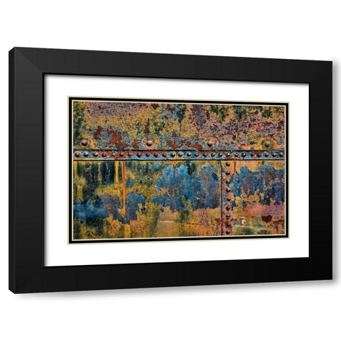 Sculptural Metal X Black Modern Wood Framed Art Print with Double Matting by Mahan, Kathy