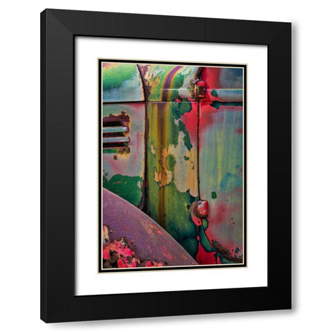 Layers of Color II Black Modern Wood Framed Art Print with Double Matting by Mahan, Kathy