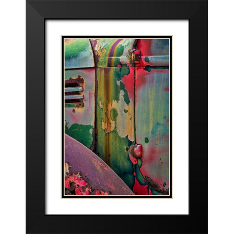 Layers of Color II Black Modern Wood Framed Art Print with Double Matting by Mahan, Kathy