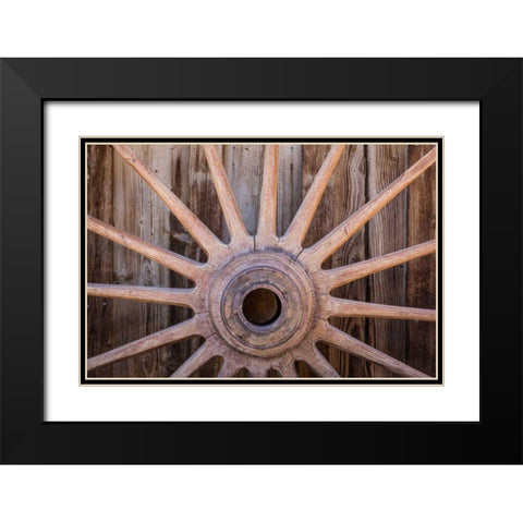 Wagon Wheel I Black Modern Wood Framed Art Print with Double Matting by Mahan, Kathy