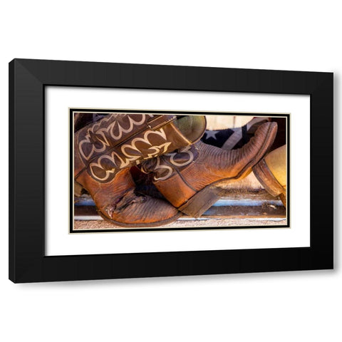 Cowboy Boots I Black Modern Wood Framed Art Print with Double Matting by Mahan, Kathy