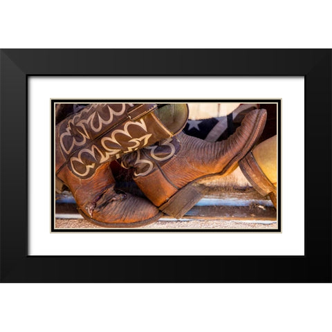 Cowboy Boots I Black Modern Wood Framed Art Print with Double Matting by Mahan, Kathy
