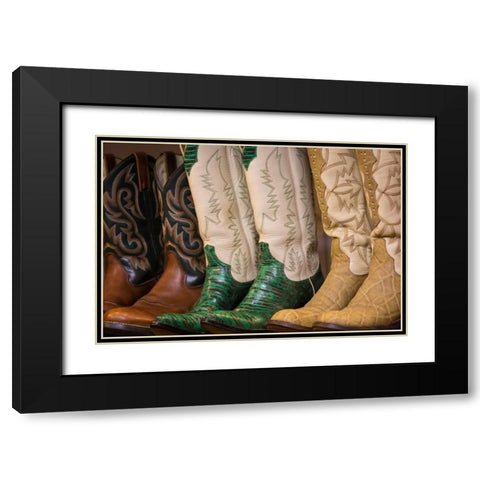 Cowboy Boots II Black Modern Wood Framed Art Print with Double Matting by Mahan, Kathy