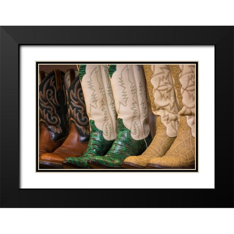 Cowboy Boots II Black Modern Wood Framed Art Print with Double Matting by Mahan, Kathy