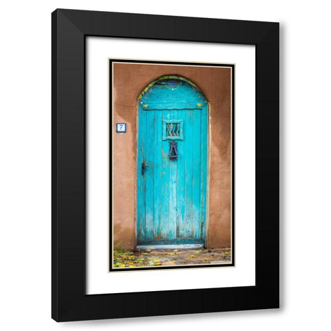 Blue Door III Black Modern Wood Framed Art Print with Double Matting by Mahan, Kathy