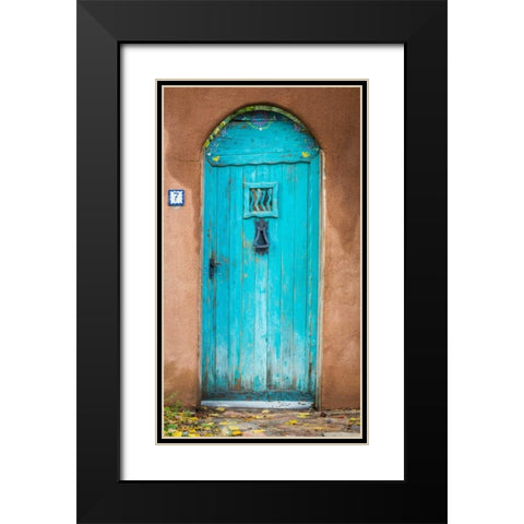 Blue Door III Black Modern Wood Framed Art Print with Double Matting by Mahan, Kathy