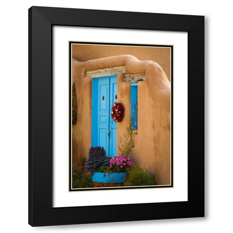 Blue Door IV Black Modern Wood Framed Art Print with Double Matting by Mahan, Kathy