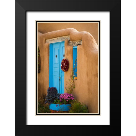 Blue Door IV Black Modern Wood Framed Art Print with Double Matting by Mahan, Kathy