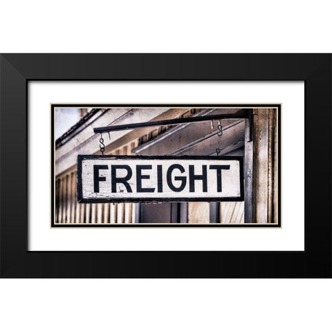 Freight Sign Black Modern Wood Framed Art Print with Double Matting by Mahan, Kathy