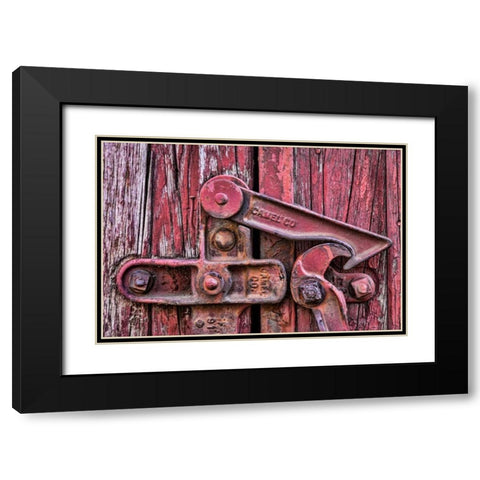 Train Lock Black Modern Wood Framed Art Print with Double Matting by Mahan, Kathy