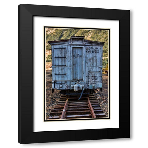Vintage Caboose I Black Modern Wood Framed Art Print with Double Matting by Mahan, Kathy
