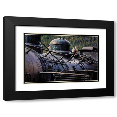 Historic Locomotive II Black Modern Wood Framed Art Print with Double Matting by Mahan, Kathy