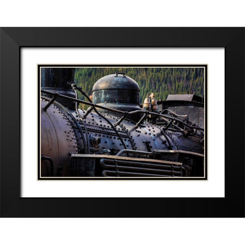 Historic Locomotive II Black Modern Wood Framed Art Print with Double Matting by Mahan, Kathy