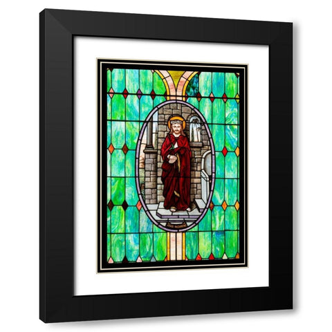 Stained Glass III Black Modern Wood Framed Art Print with Double Matting by Mahan, Kathy