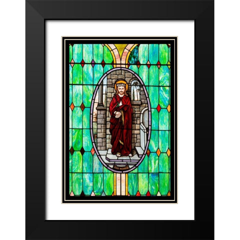 Stained Glass III Black Modern Wood Framed Art Print with Double Matting by Mahan, Kathy