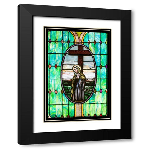 Stained Glass IV Black Modern Wood Framed Art Print with Double Matting by Mahan, Kathy