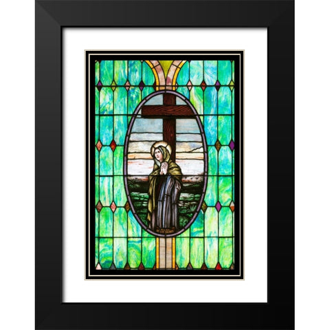 Stained Glass IV Black Modern Wood Framed Art Print with Double Matting by Mahan, Kathy