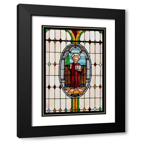 Stained Glass IX Black Modern Wood Framed Art Print with Double Matting by Mahan, Kathy